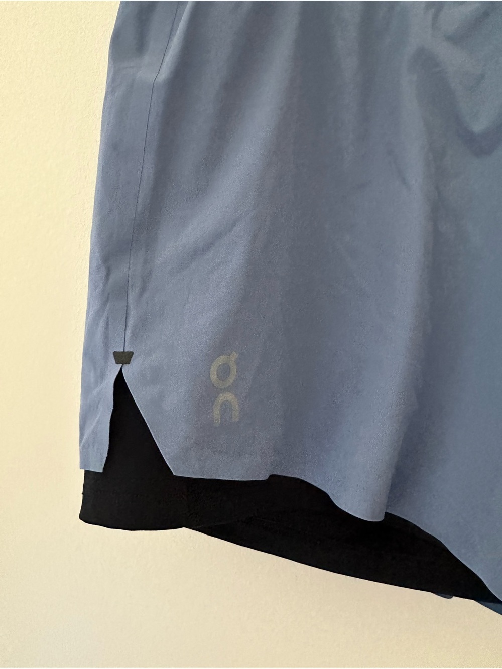 On Running Women's Light Blue Layered Shorts with Black Waistband - Picture 2 of 13